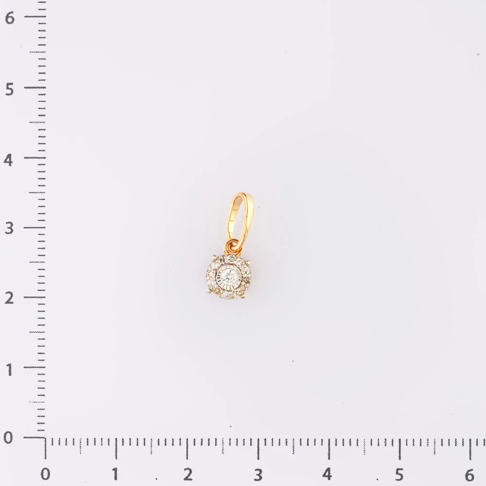 Подвес с бриллиантом из красного золота 585 пробы 2