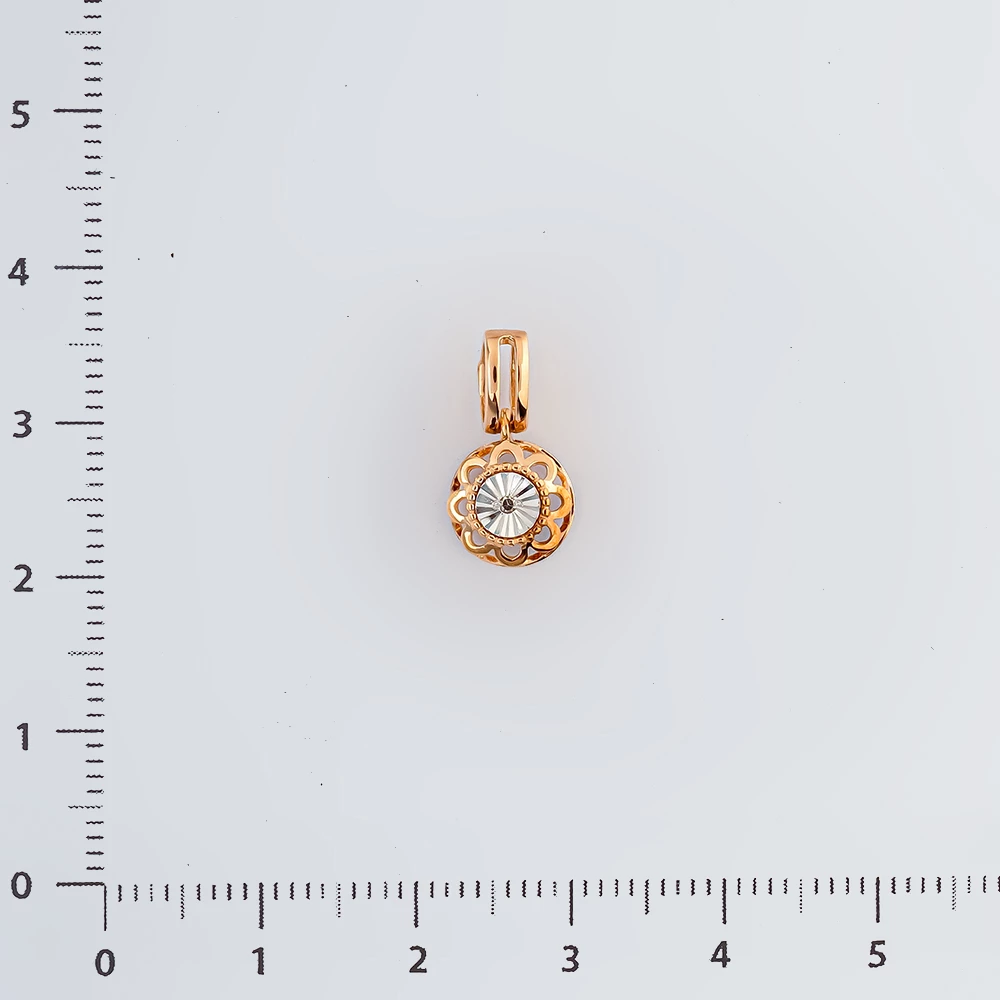 Подвес с бриллиантом из красного золота 585 пробы