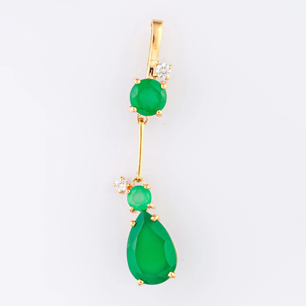 Подвес с агатом из красного золота 585 пробы