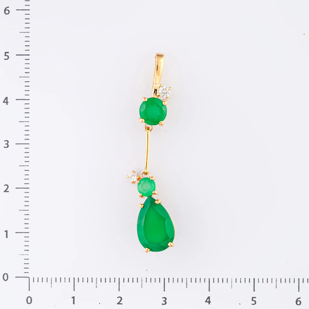 Подвес с агатом из красного золота 585 пробы