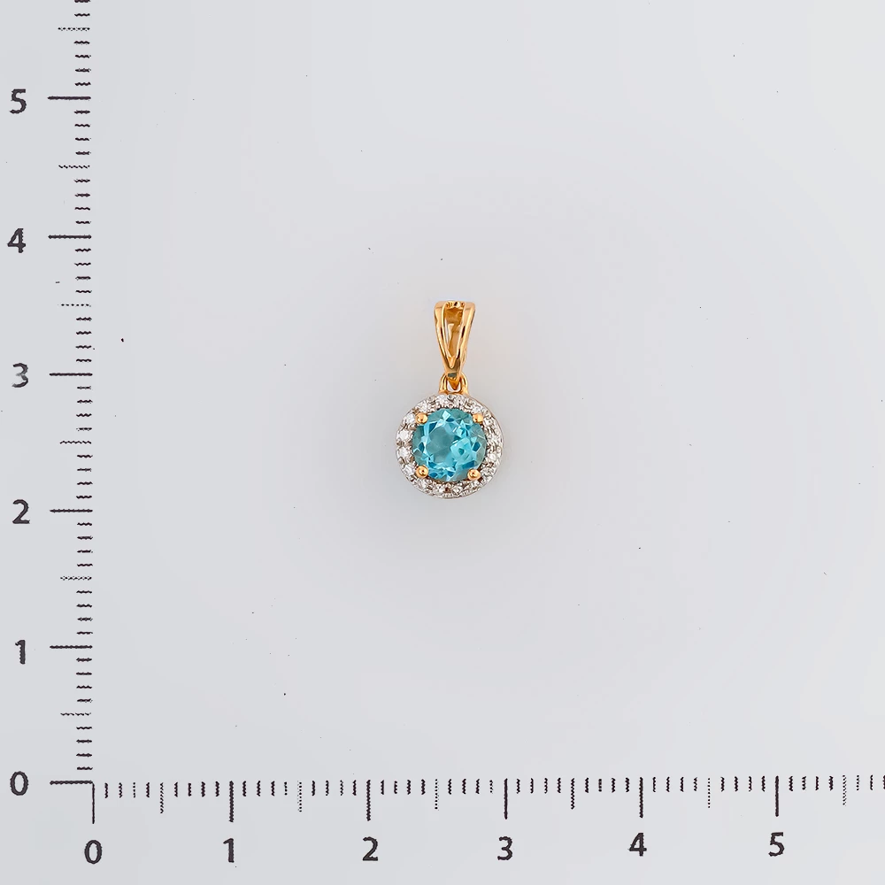 Подвес с топазом из красного золота 585 пробы