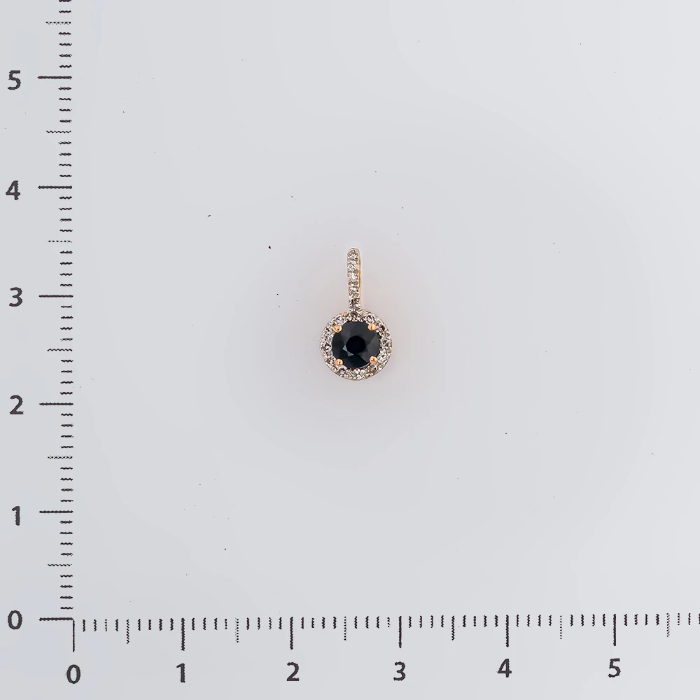 Подвес с сапфиром из красного золота 585 пробы