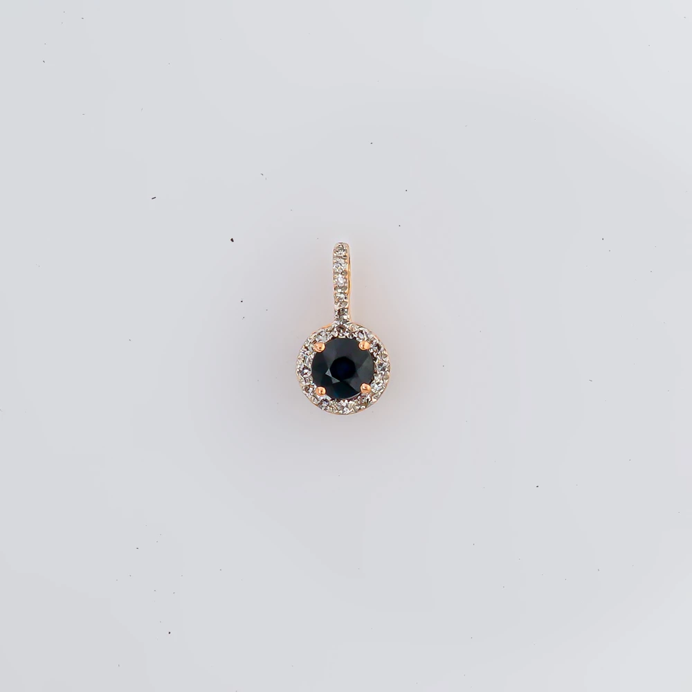 Подвес с сапфиром из красного золота 585 пробы