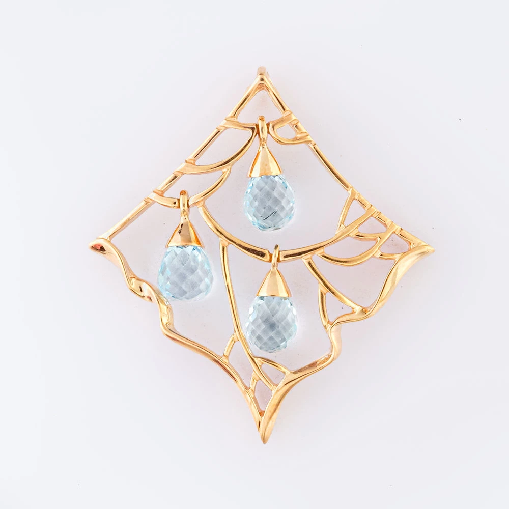 Подвес с топазом из красного золота 585 пробы 1