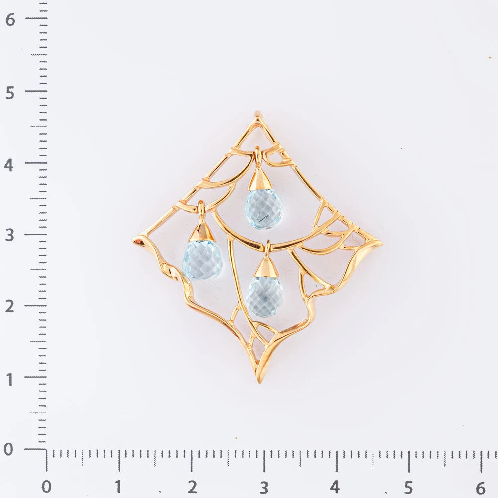 Подвес с топазом из красного золота 585 пробы 2