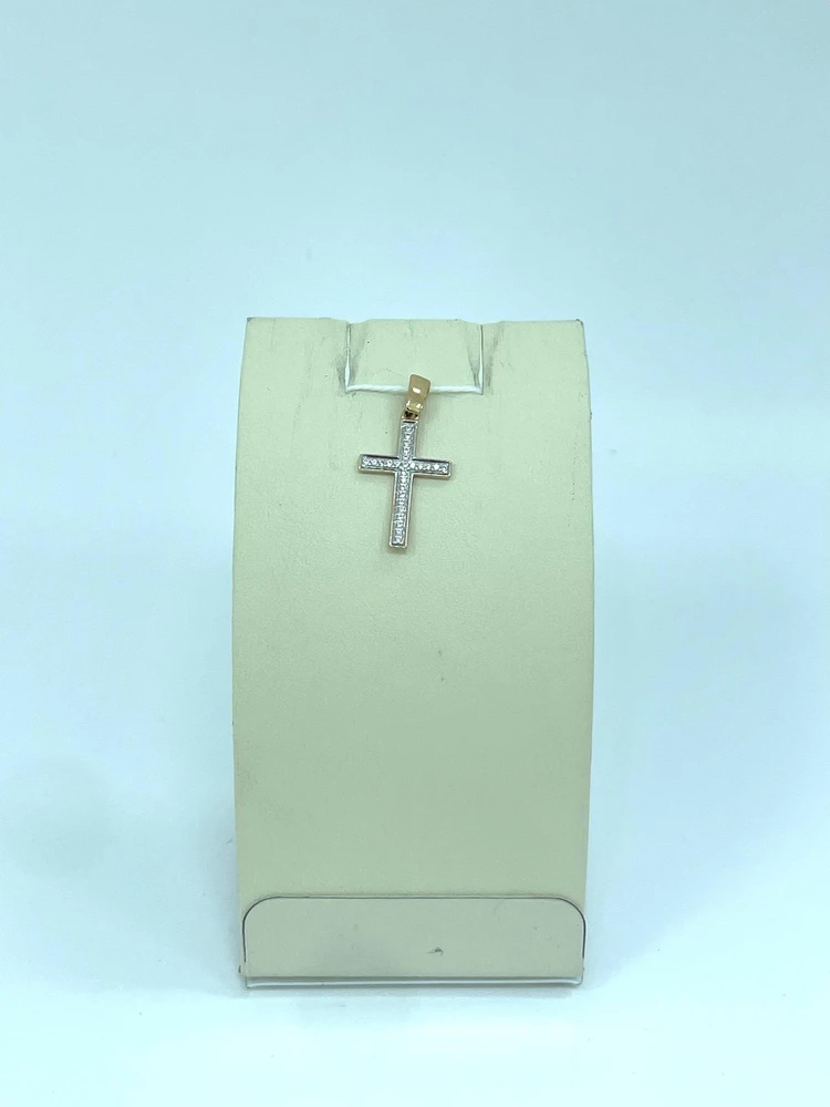 Подвес с фианитом из красного золота 585 пробы