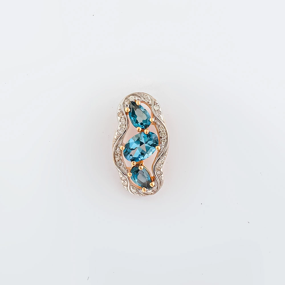 Подвес с топазом лондон из красного золота 585 пробы