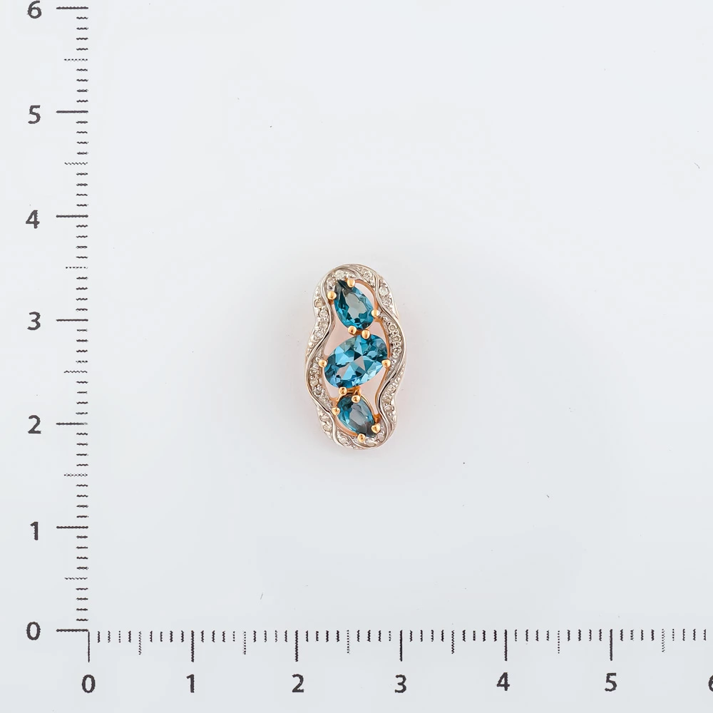 Подвес с топазом лондон из красного золота 585 пробы