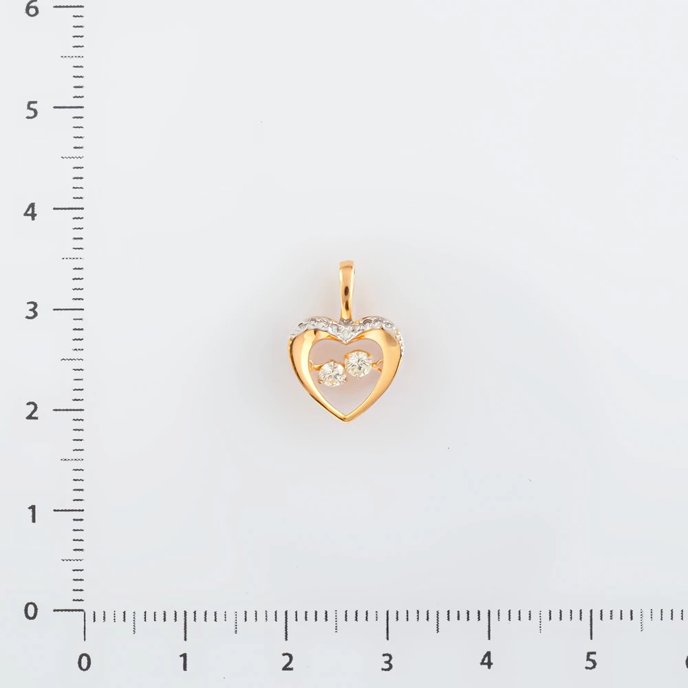 Подвес с бриллиантом из красного золота 585 пробы