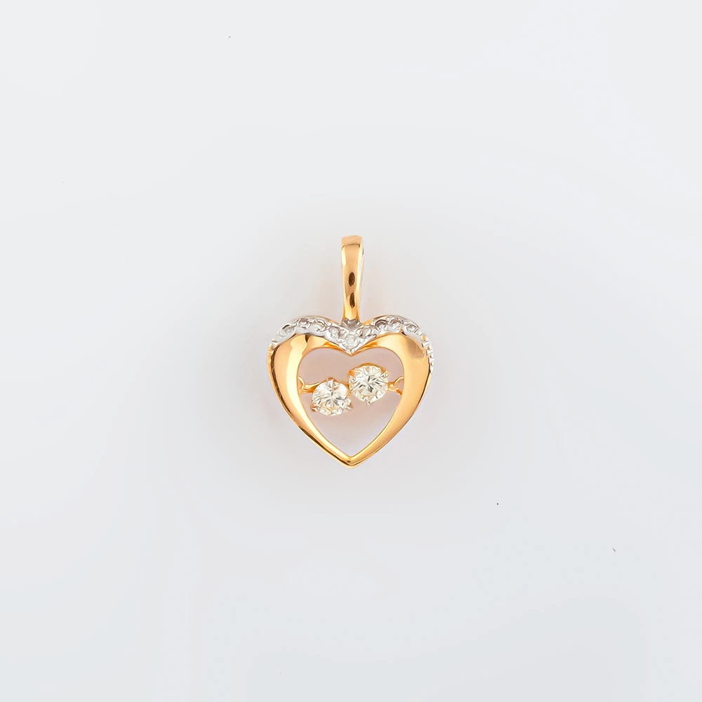 Подвес с бриллиантом из красного золота 585 пробы