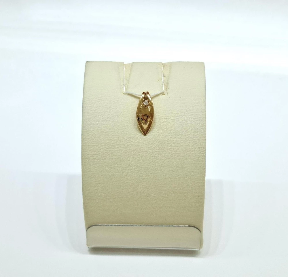 Подвес с фианитом из красного золота 585 пробы