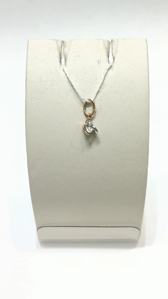 Подвес с фианитом из красного золота 585 пробы