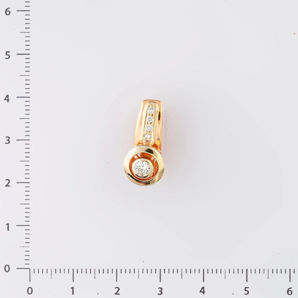 Подвес с бриллиантом из красного золота 585 пробы