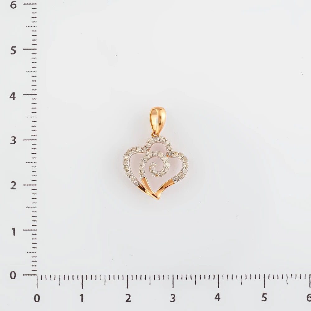 Подвес с бриллиантом из красного золота 585 пробы