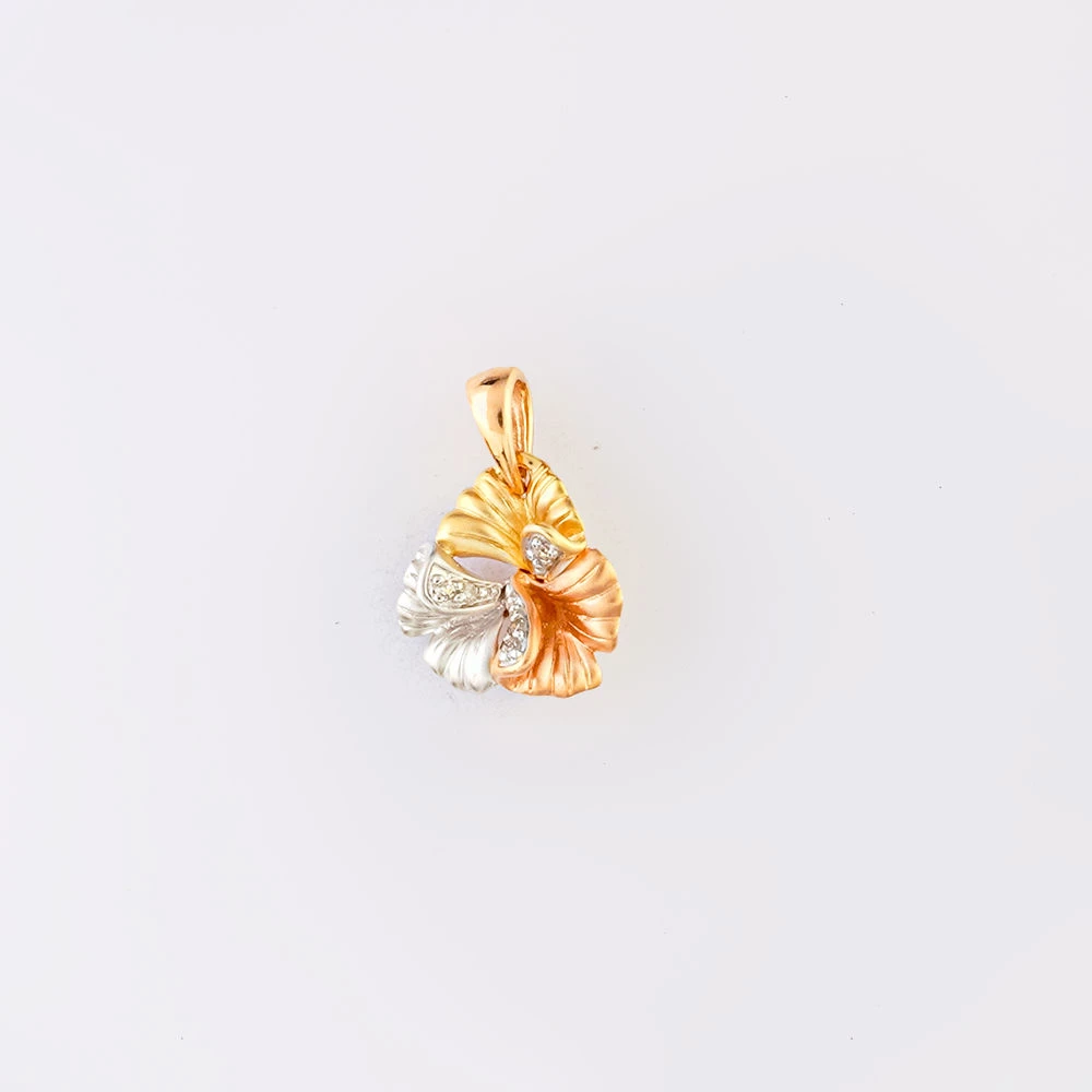 Подвес с бриллиантом из красного золота 585 пробы