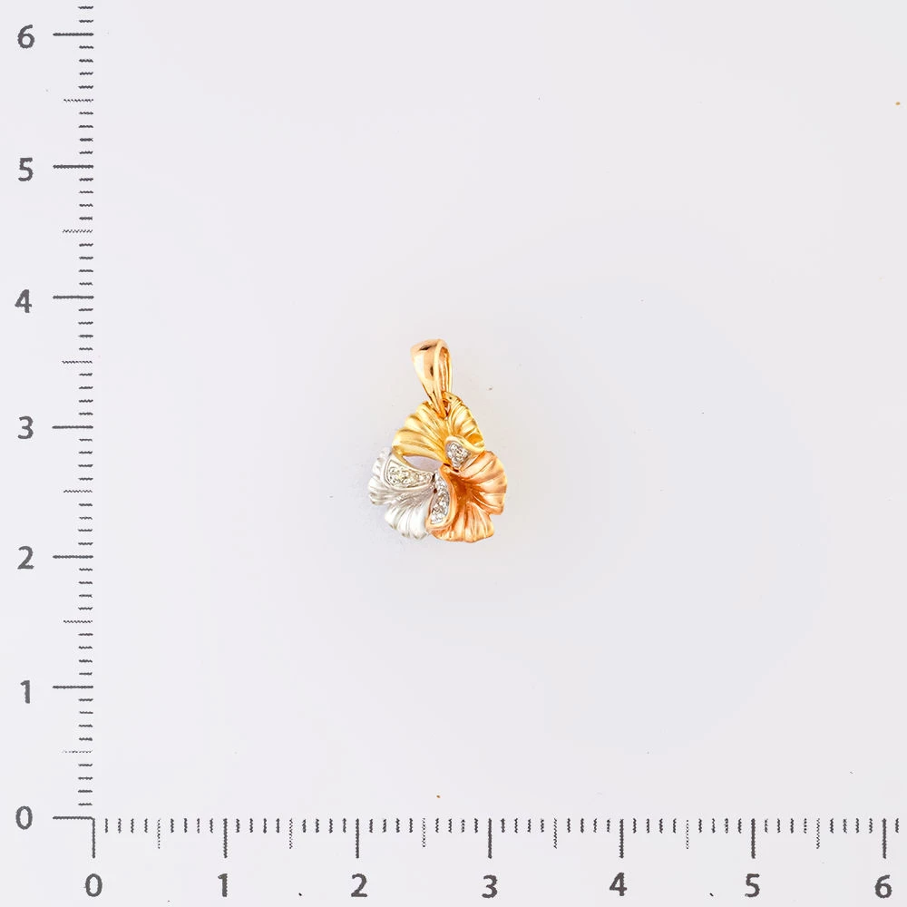 Подвес с бриллиантом из красного золота 585 пробы