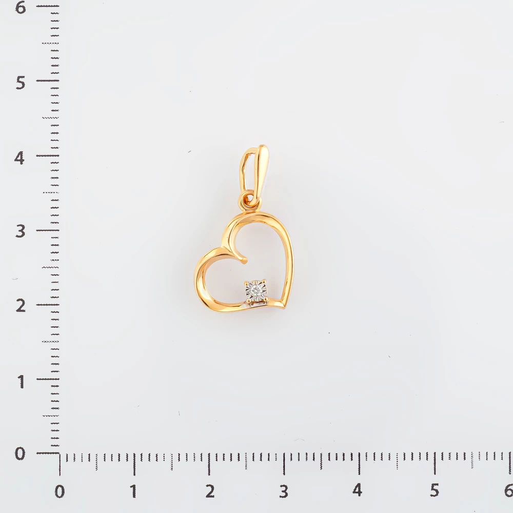 Подвес с бриллиантом из красного золота 585 пробы