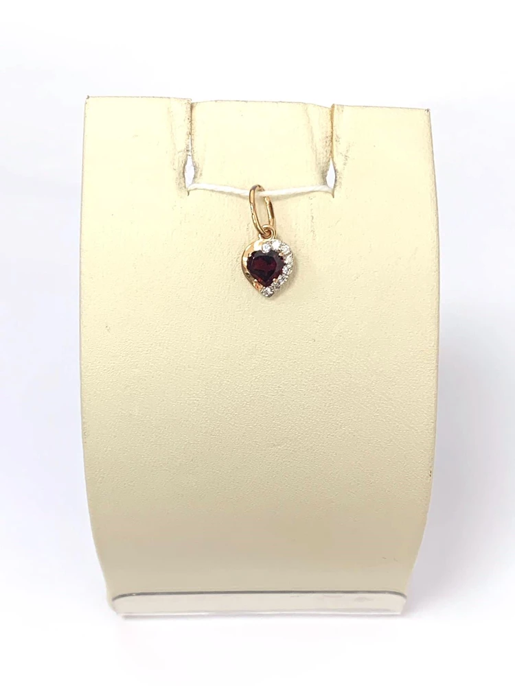 Подвес с гранатом из красного золота 585 пробы