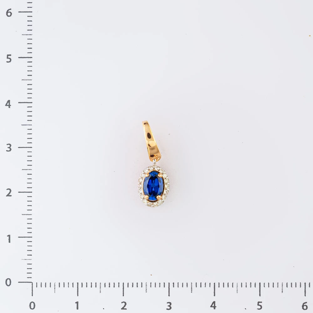 Подвес с бриллиантом из красного золота 585 пробы