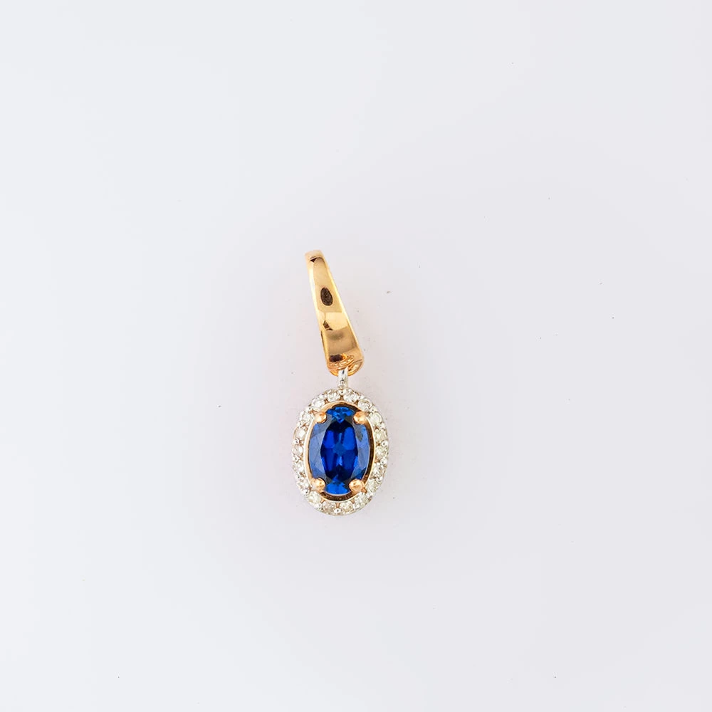 Подвес с бриллиантом из красного золота 585 пробы