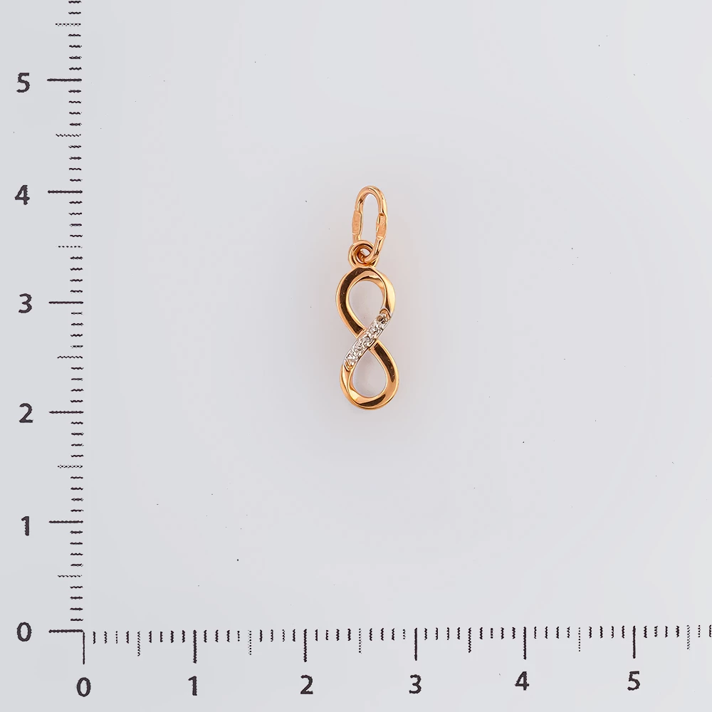 Подвес с бриллиантом из красного золота 585 пробы