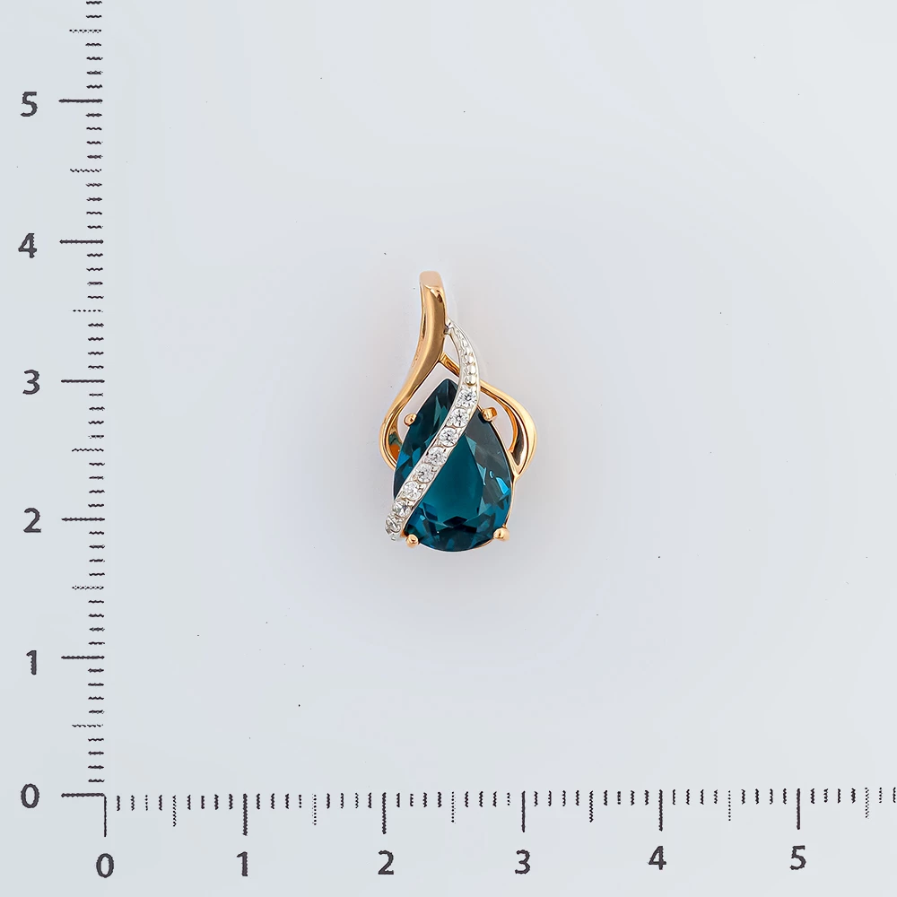 Подвес с топазом лондон из красного золота 585 пробы