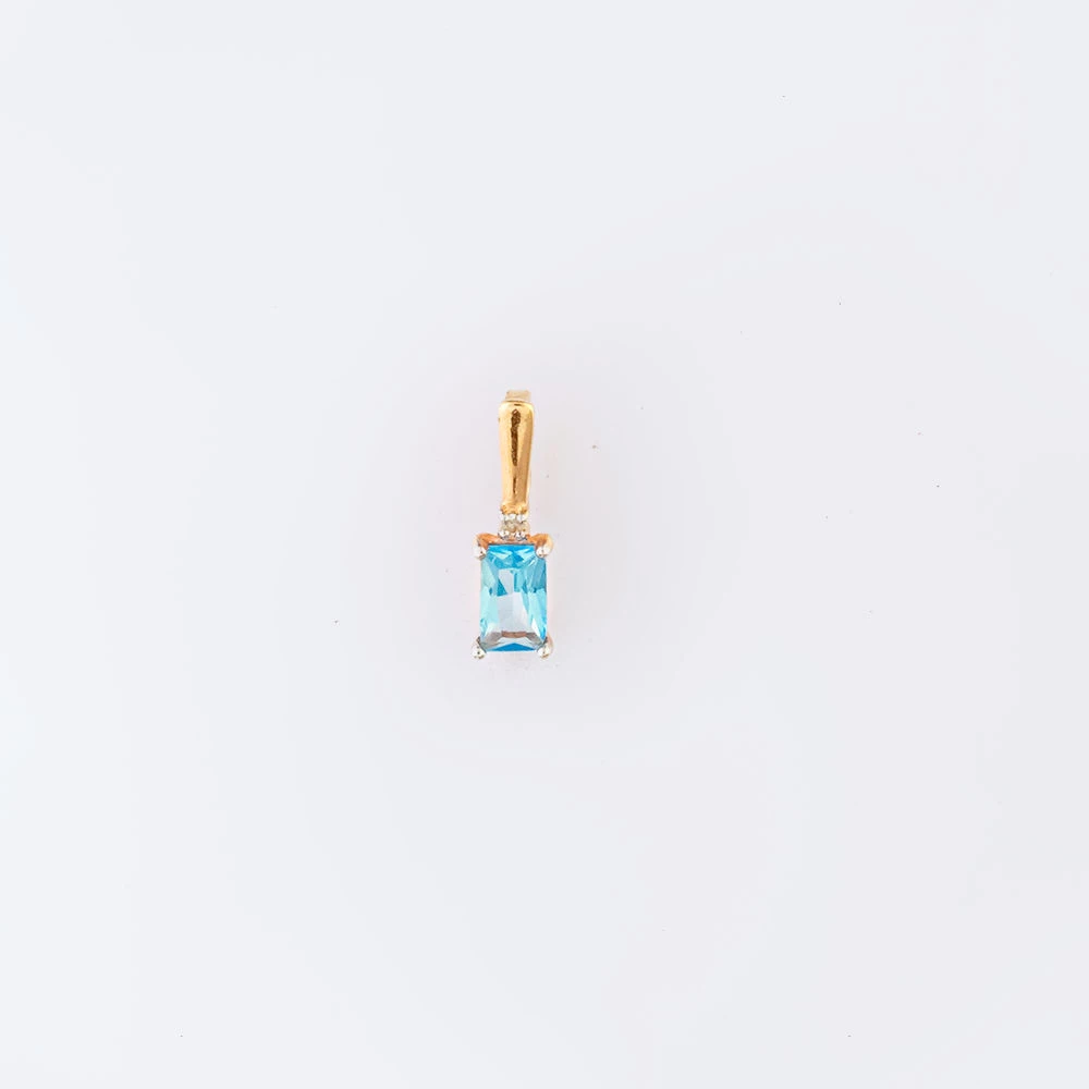 Подвес с топазом из красного золота 585 пробы