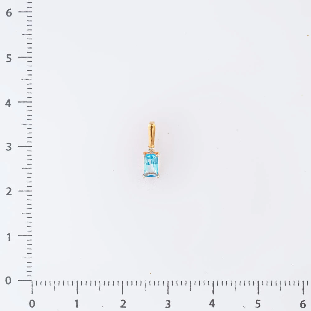 Подвес с топазом из красного золота 585 пробы