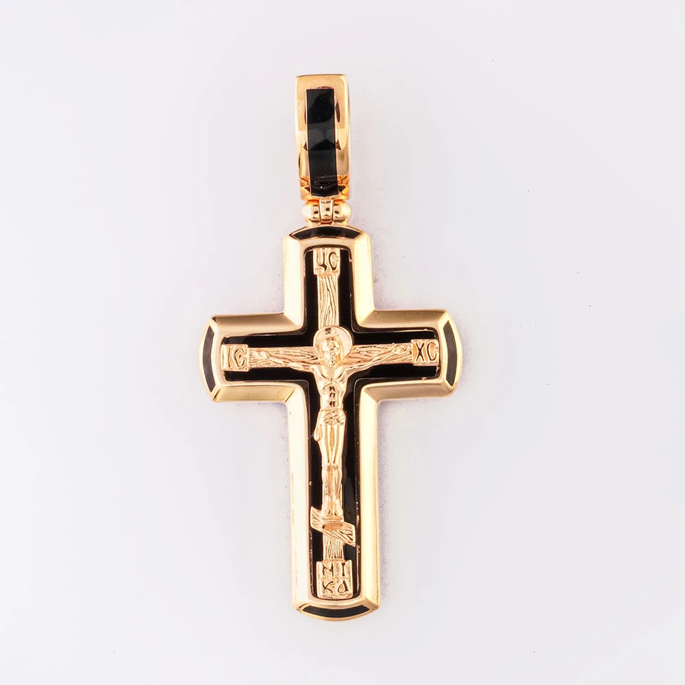 Подвес с эмалью из красного золота 585 пробы