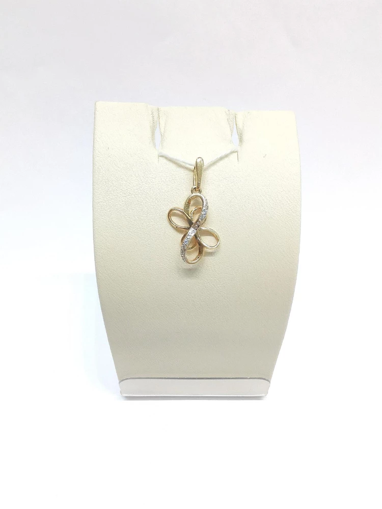 Подвес с фианитом из красного золота 585 пробы