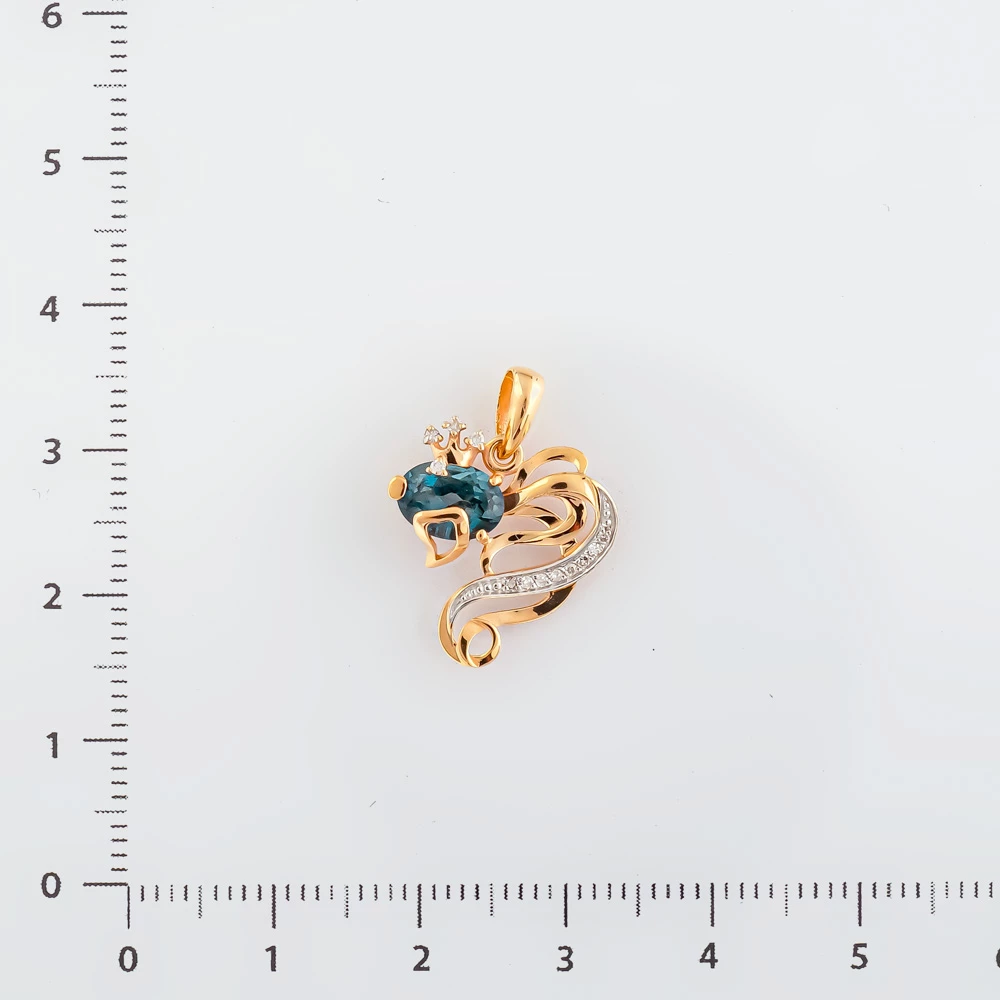 Подвес с топазом лондон из красного золота 585 пробы