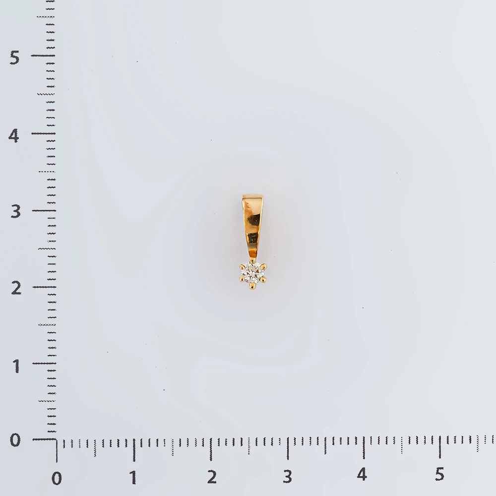 Подвес с бриллиантом из красного золота 585 пробы