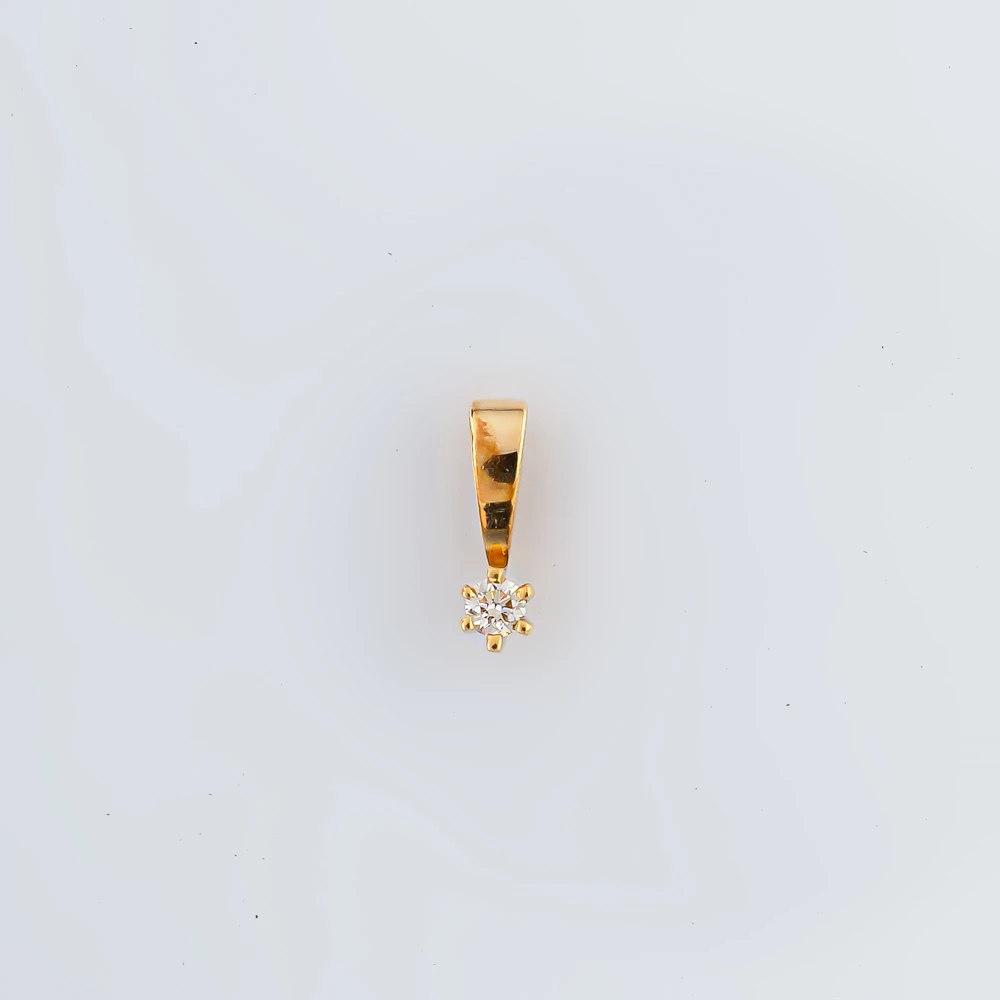 Подвес с бриллиантом из красного золота 585 пробы