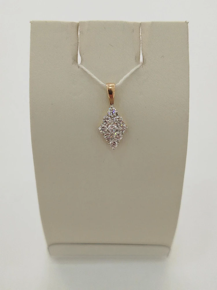 Подвес с фианитом из красного золота 585 пробы