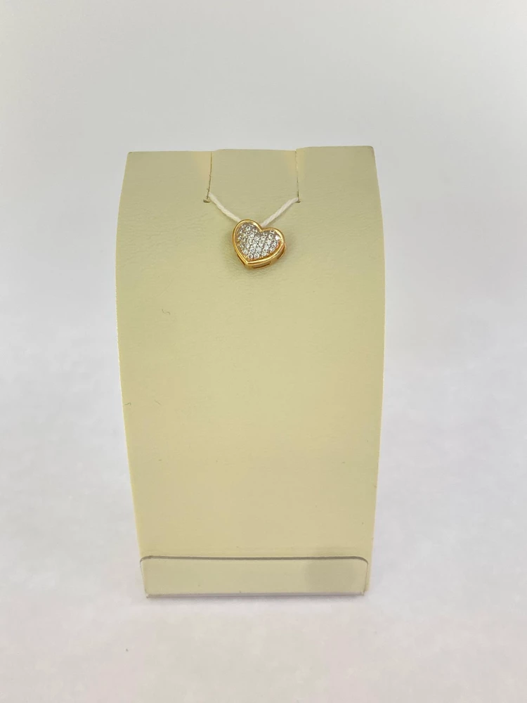 Подвес с фианитом из красного золота 585 пробы