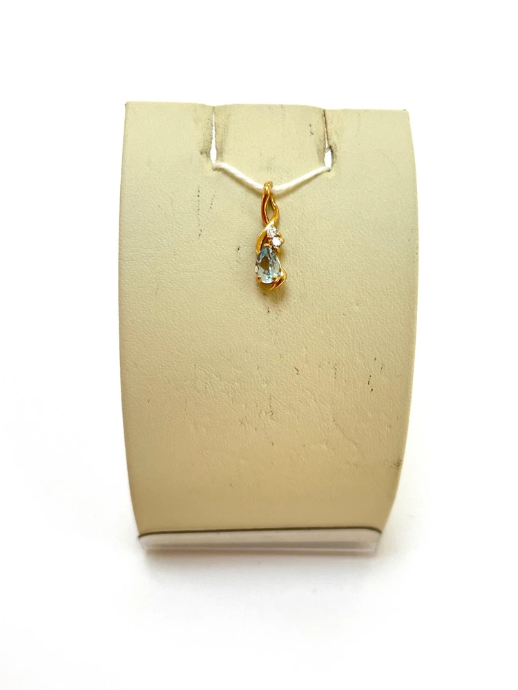 Подвес с топазом из красного золота 585 пробы