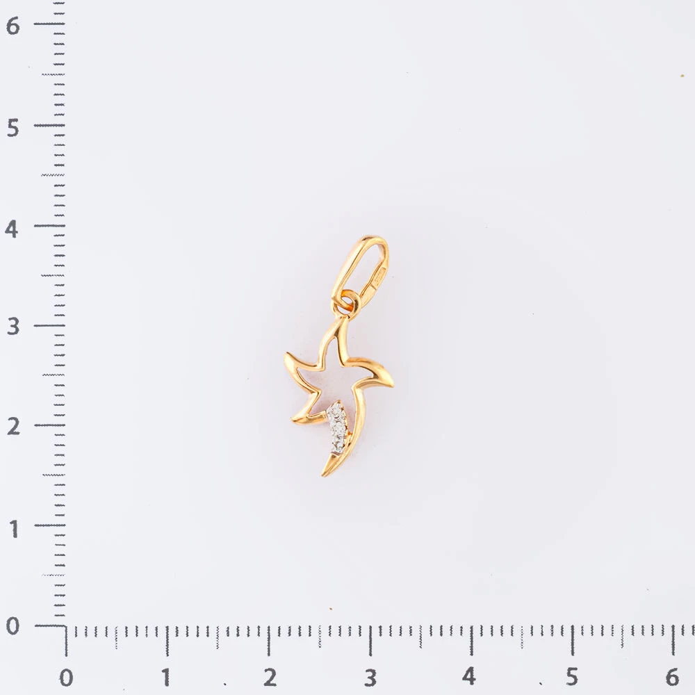 Подвес с бриллиантом из красного золота 585 пробы