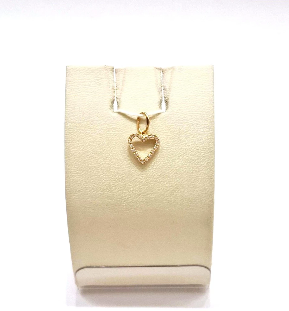 Подвес с фианитом из красного золота 585 пробы