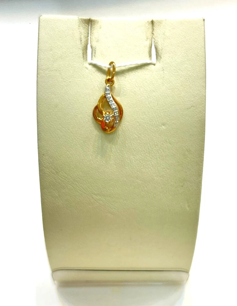 Подвес с фианитом из красного золота 585 пробы