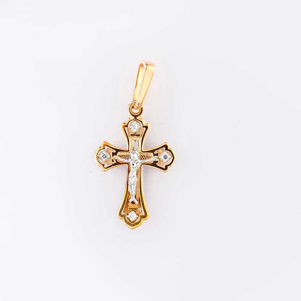 Подвес с бриллиантом из красного золота 585 пробы