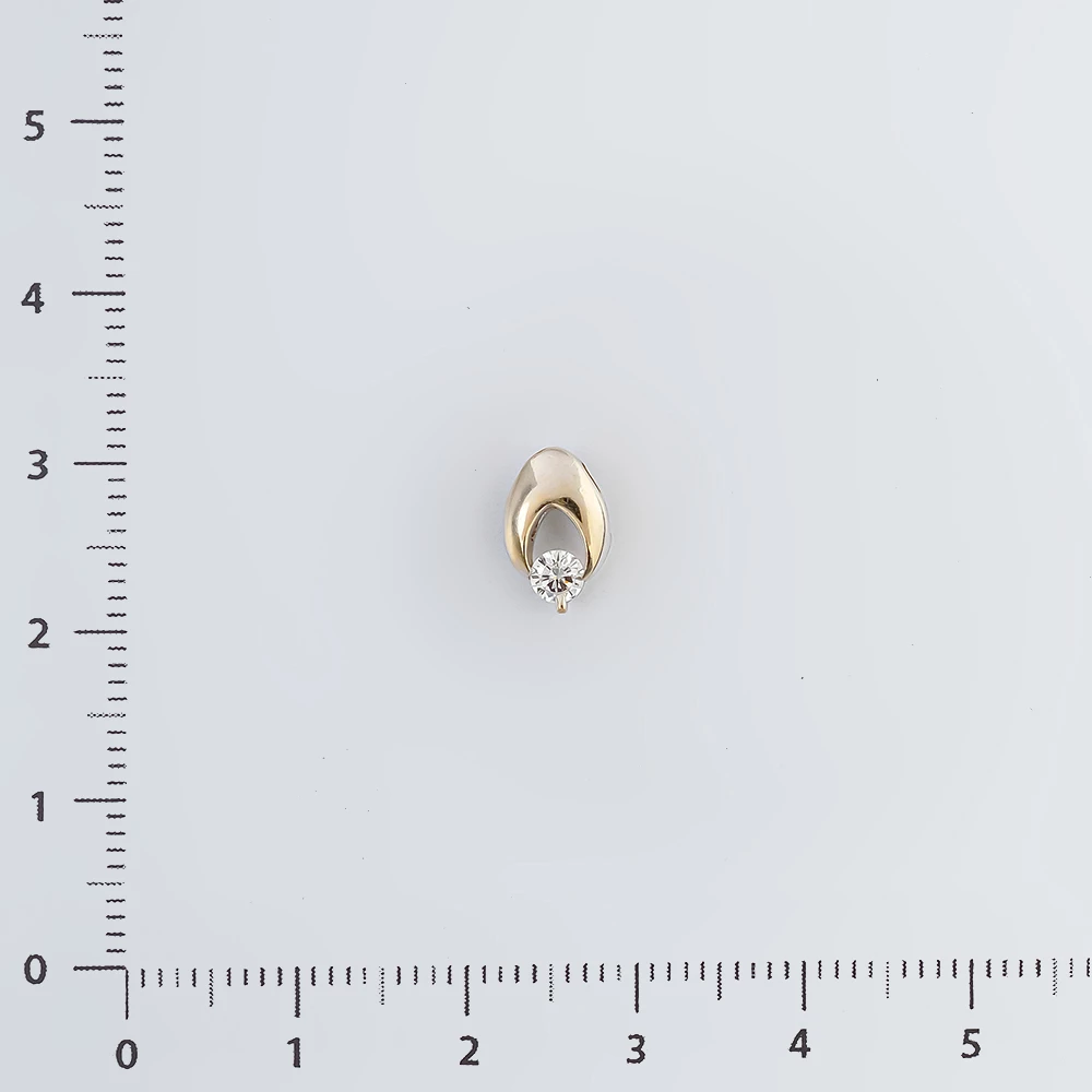 Подвес с бриллиантом из белого золота 585 пробы