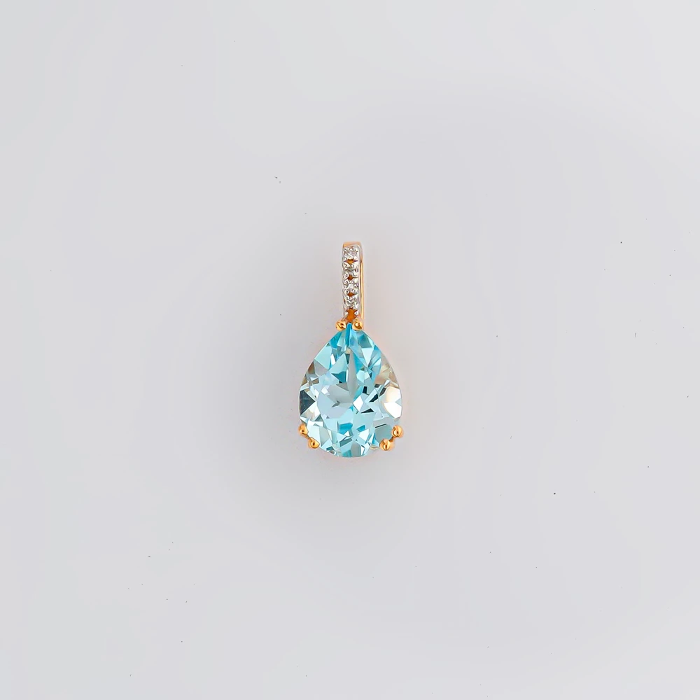 Подвес с топазом из красного золота 585 пробы