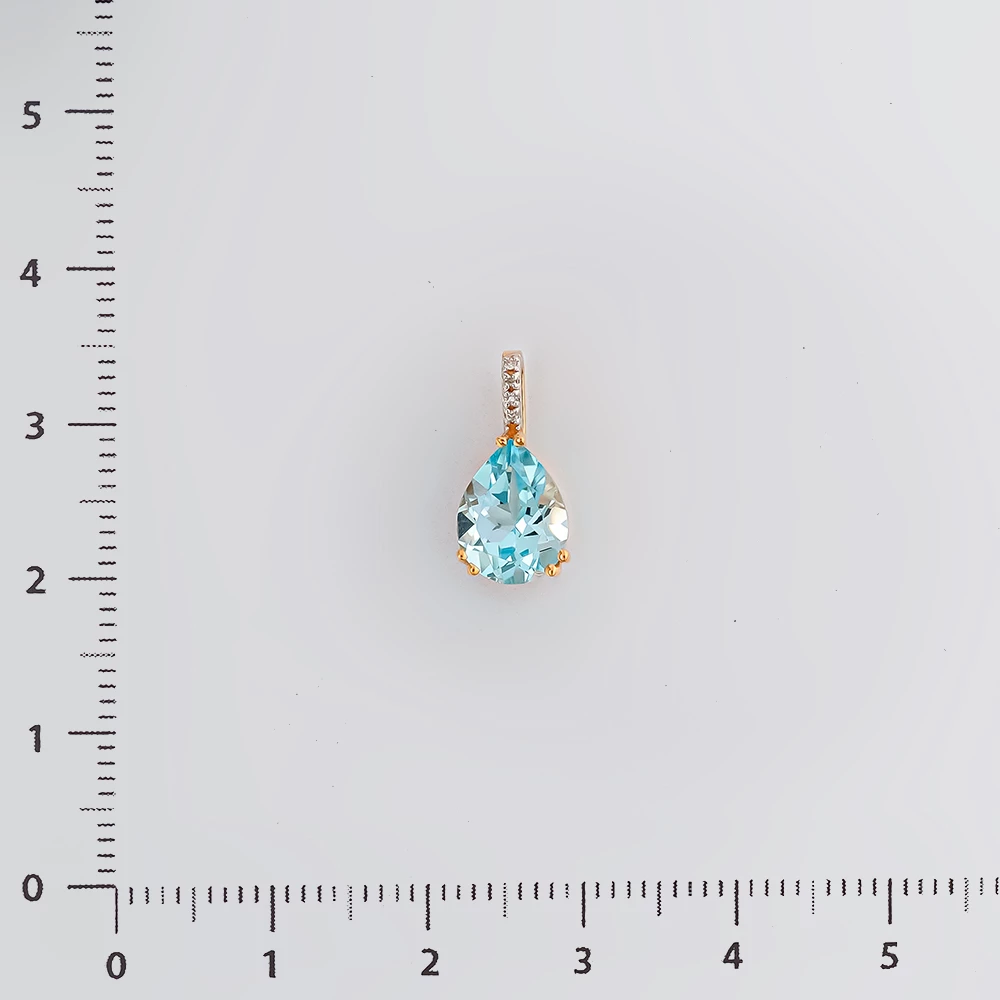 Подвес с топазом из красного золота 585 пробы