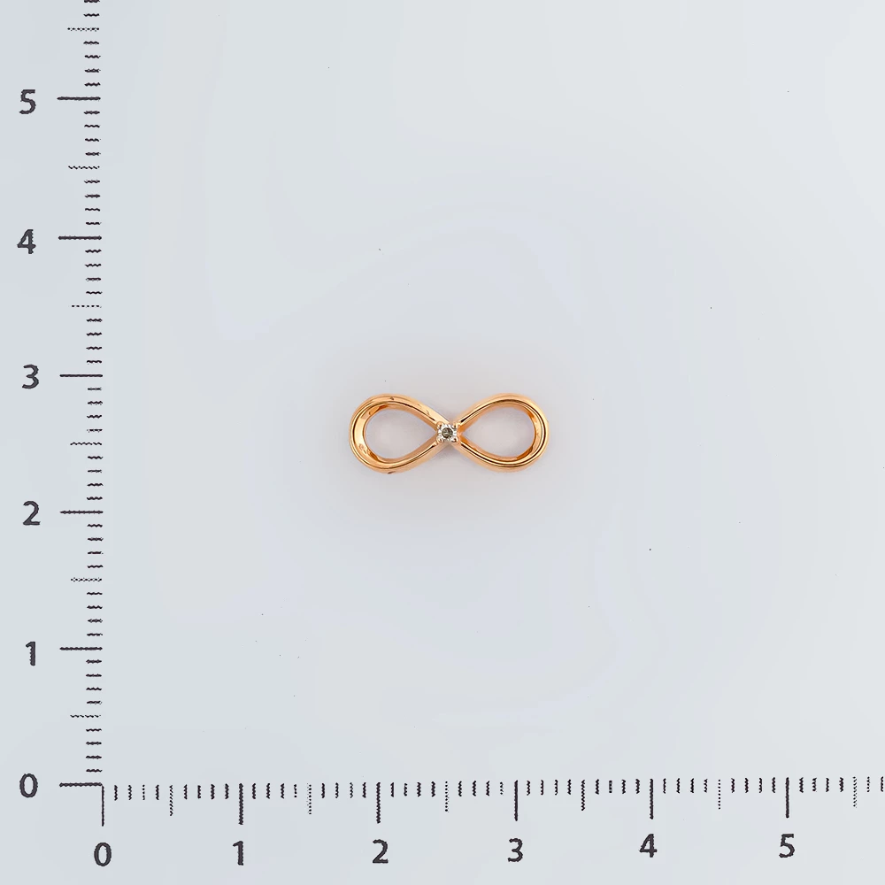 Подвес с бриллиантом из красного золота 585 пробы