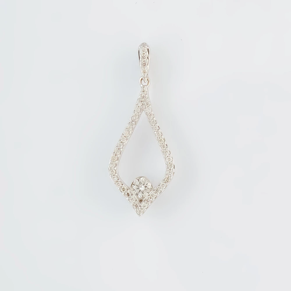 Подвес с бриллиантом из белого золота 585 пробы