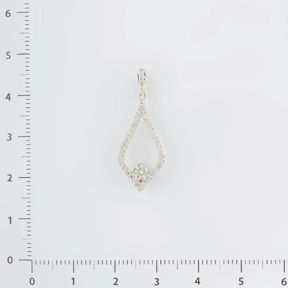 Подвес с бриллиантом из белого золота 585 пробы