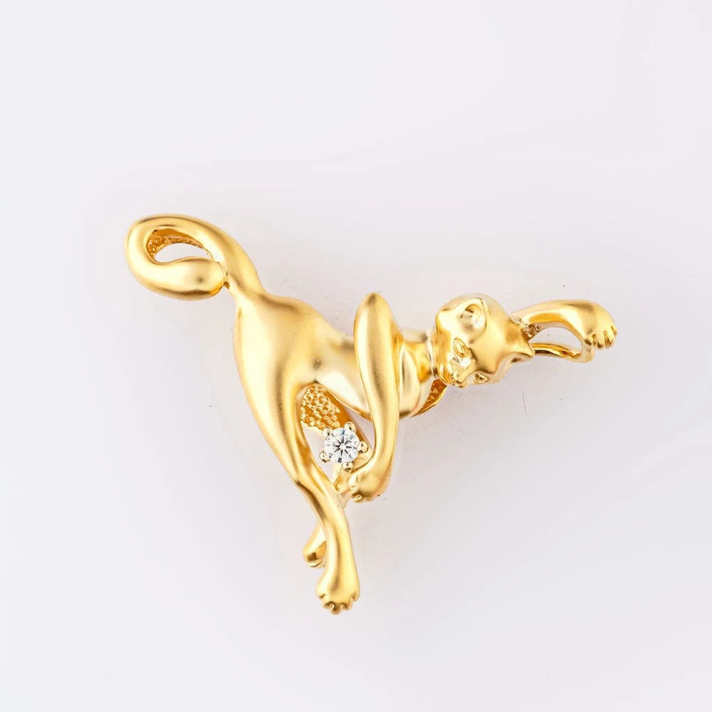 Подвес с бриллиантом из желтого золота 585 пробы