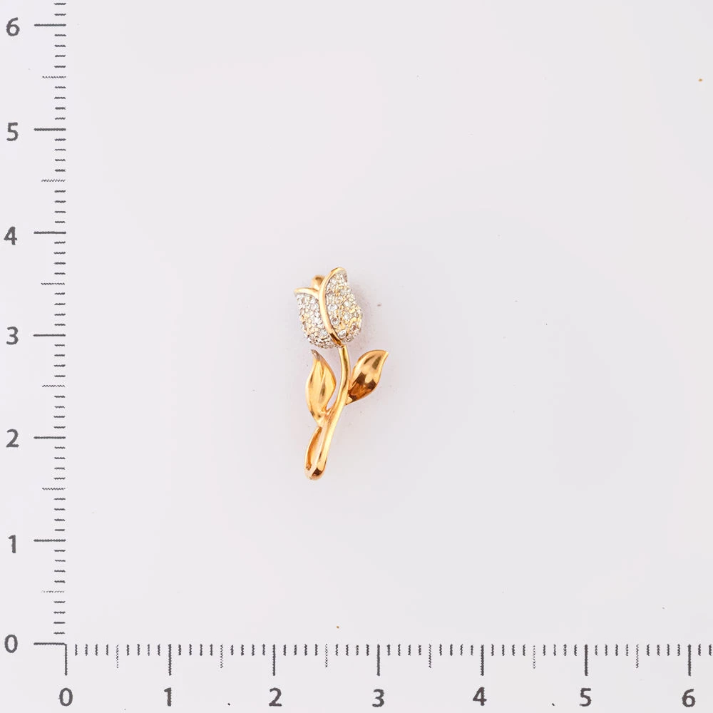 Подвес с бриллиантом из красного золота 585 пробы