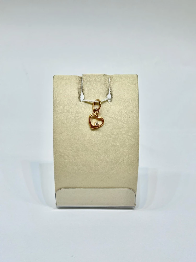 Подвес с фианитом из красного золота 585 пробы