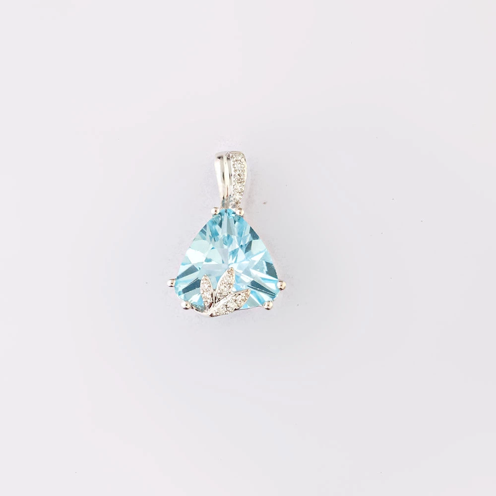 Подвес с топазом из белого золота 585 пробы